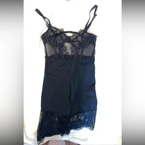 Fashion Nova Black Lace Detail Slip
